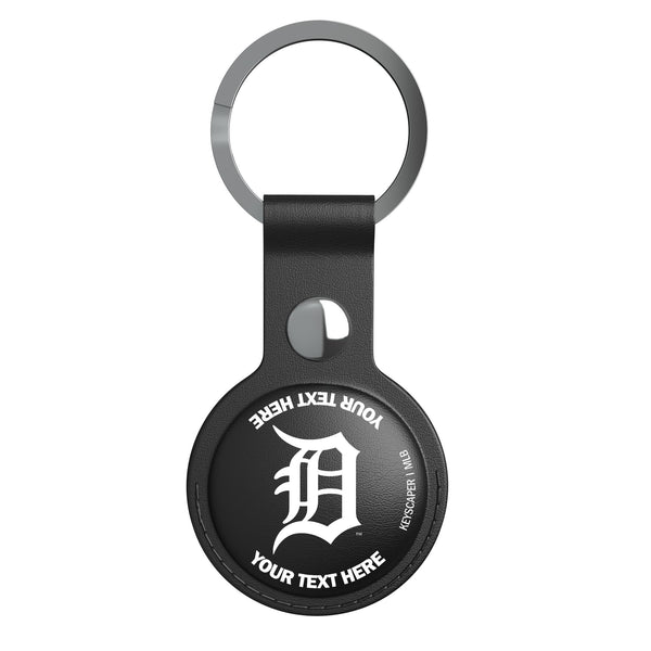 Detroit Tigers Personalized Insignia AirTag Black Airtag Holder Flat.Jpg