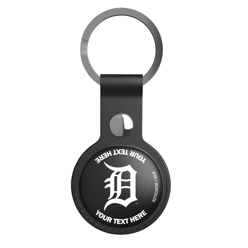 Detroit Tigers Personalized Insignia AirTag Black Airtag Holder Flat.Jpg