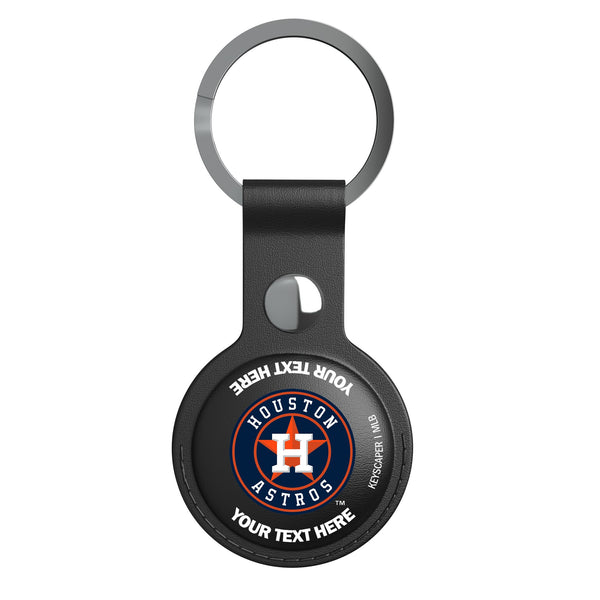 Houston Astros Personalized Insignia AirTag Black Airtag Holder Flat.Jpg