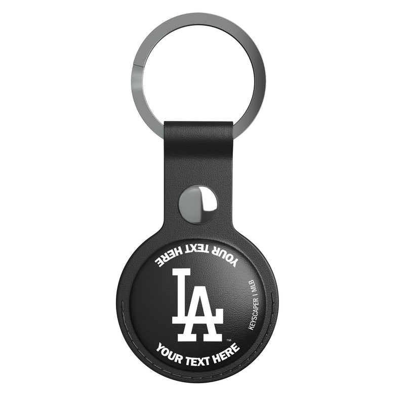 LA Dodgers Personalized Insignia AirTag Black Airtag Holder Flat.Jpg