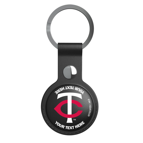 Minnesota Twins Personalized Insignia AirTag Black Airtag Holder Flat.Jpg