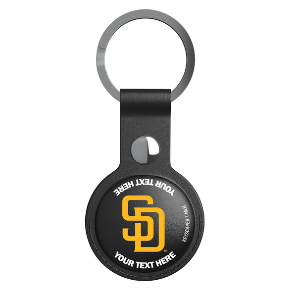 San Diego Padres Personalized Insignia AirTag Black Airtag Holder Flat.Jpg