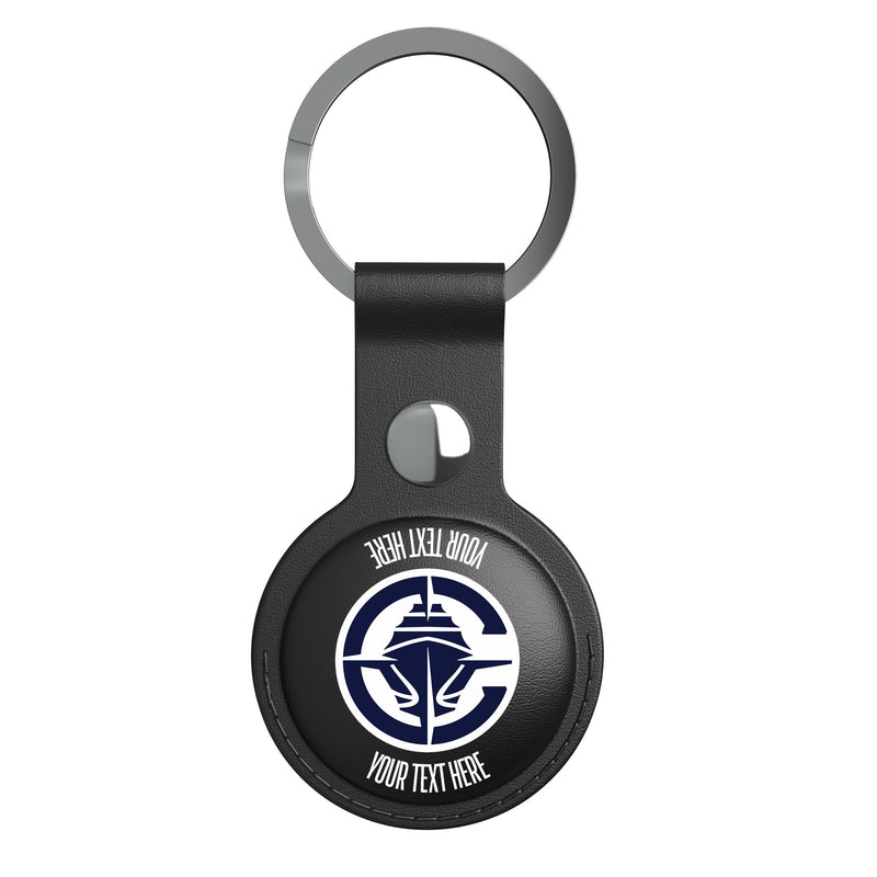 Los Angeles Clippers Personalized Insignia AirTag Black Airtag Holder Flat.Jpg