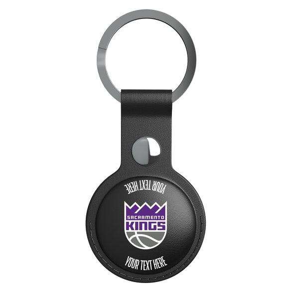 Sacramento Kings Personalized Insignia AirTag Black Airtag Holder Flat.Jpg