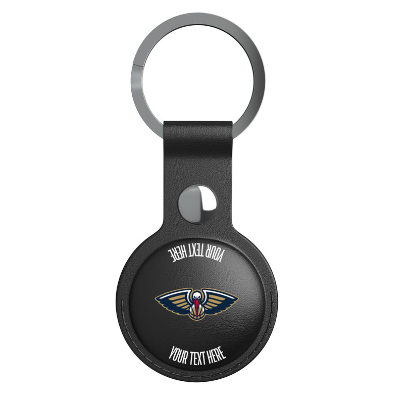 New Orleans Pelicans Personalized Insignia AirTag Black Airtag Holder Flat.Jpg