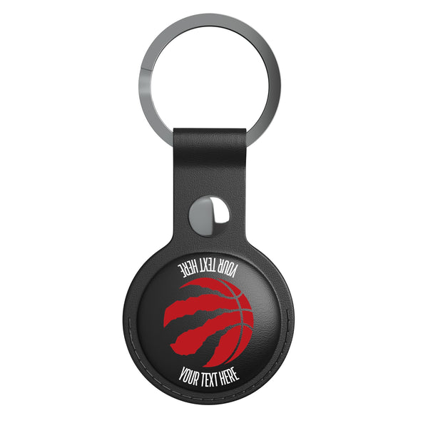 Toronto Raptors Personalized Insignia AirTag Black Airtag Holder Flat.Jpg