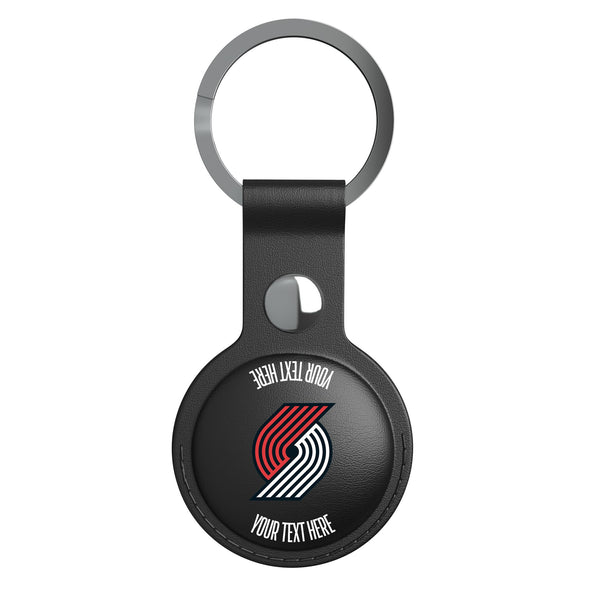 Portland Trail Blazers Personalized Insignia AirTag Black Airtag Holder Flat.Jpg