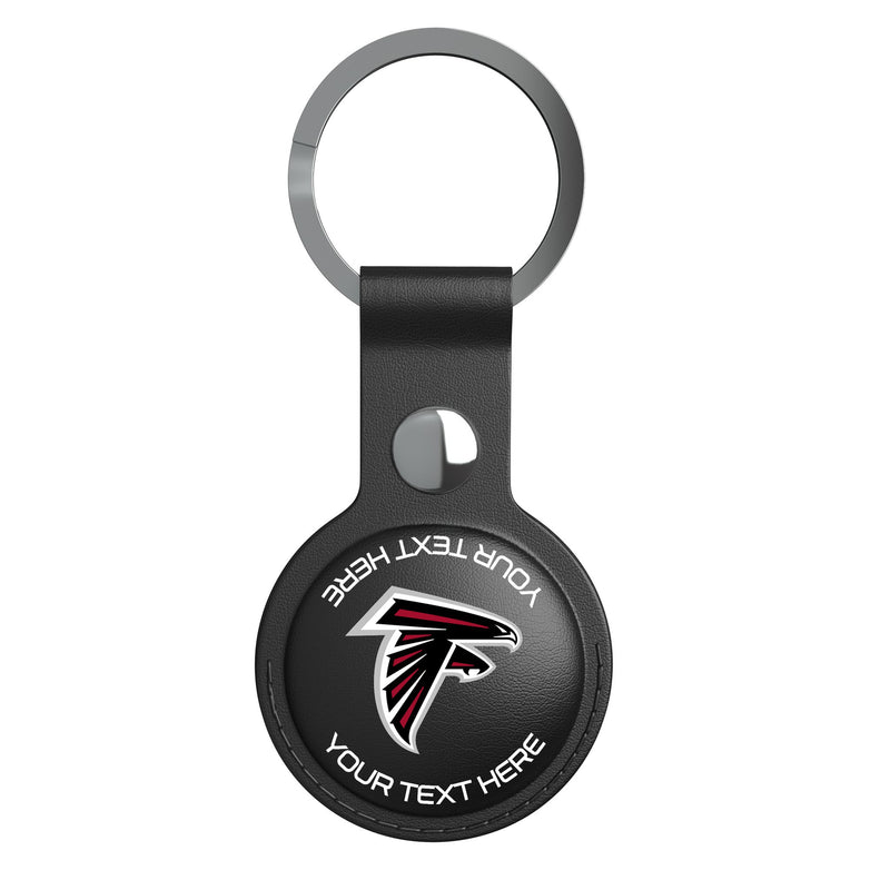Atlanta Falcons Personalized Insignia AirTag Black Airtag Holder Flat.Jpg