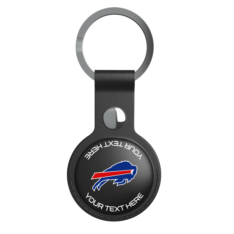 Buffalo Bills Personalized Insignia AirTag Black Airtag Holder Flat.Jpg