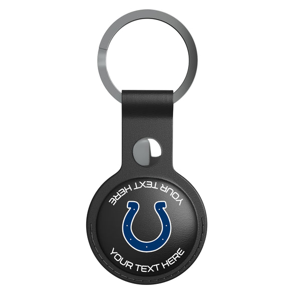 Indianapolis Colts Personalized Insignia AirTag Black Airtag Holder Flat.Jpg