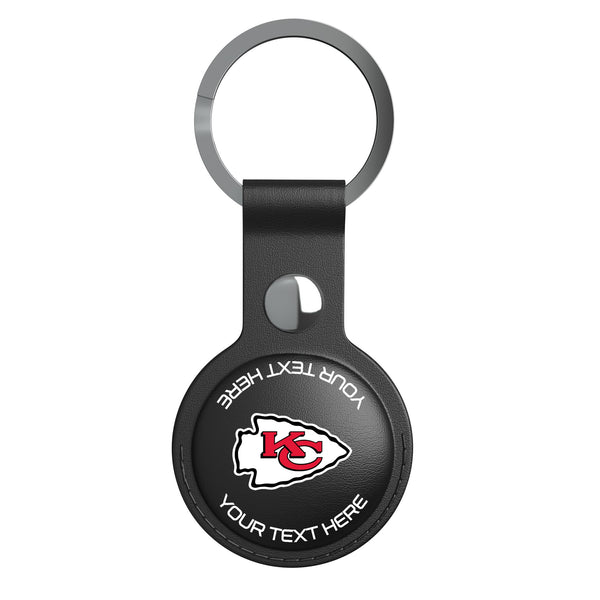 Kansas City Chiefs Personalized Insignia AirTag Black Airtag Holder Flat.Jpg
