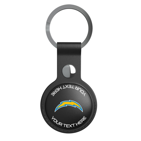 Los Angeles Chargers Personalized Insignia AirTag Black Airtag Holder Flat.Jpg