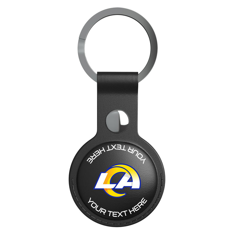 Los Angeles Rams Personalized Insignia AirTag Black Airtag Holder Flat.Jpg