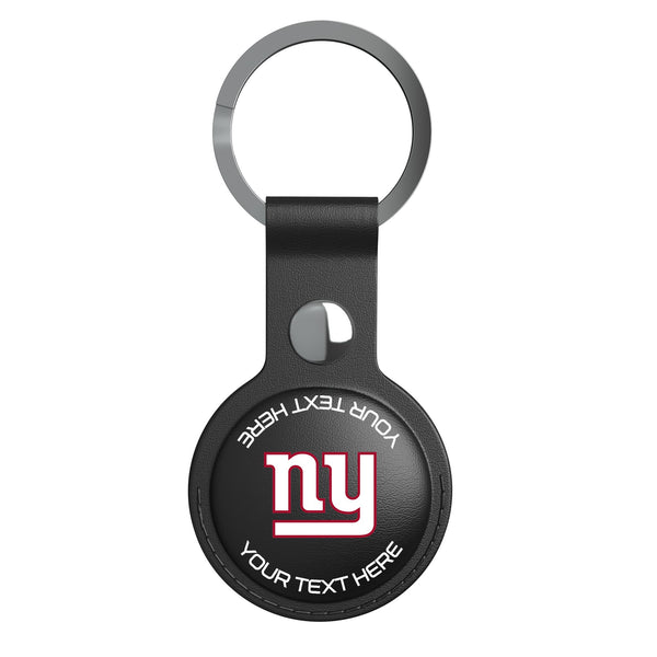 New York Giants Personalized Insignia AirTag Black Airtag Holder Flat.Jpg