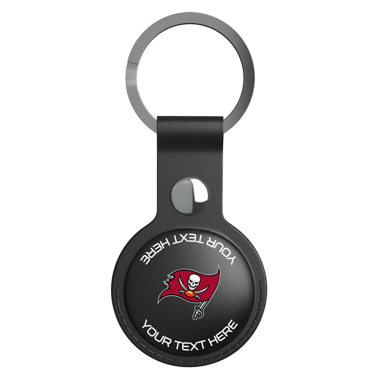 Tampa Bay Buccaneers Personalized Insignia AirTag Black Airtag Holder Flat.Jpg