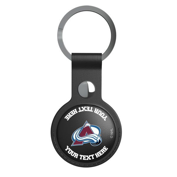 Colorado Avalanche Personalized Insignia AirTag Black Airtag Holder Flat.Jpg