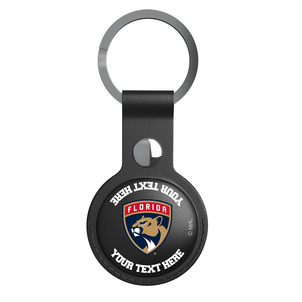 Florida Panthers Personalized Insignia AirTag Black Airtag Holder Flat.Jpg