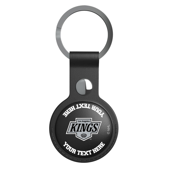 LA Kings Personalized Insignia AirTag Black Airtag Holder Flat.Jpg