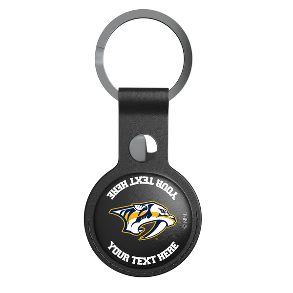 Nashville Predators Personalized Insignia AirTag Black Airtag Holder Flat.Jpg