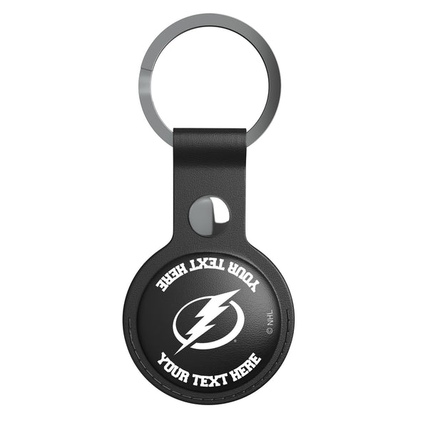 Tampa Bay Lightning Personalized Insignia AirTag Black Airtag Holder Flat.Jpg