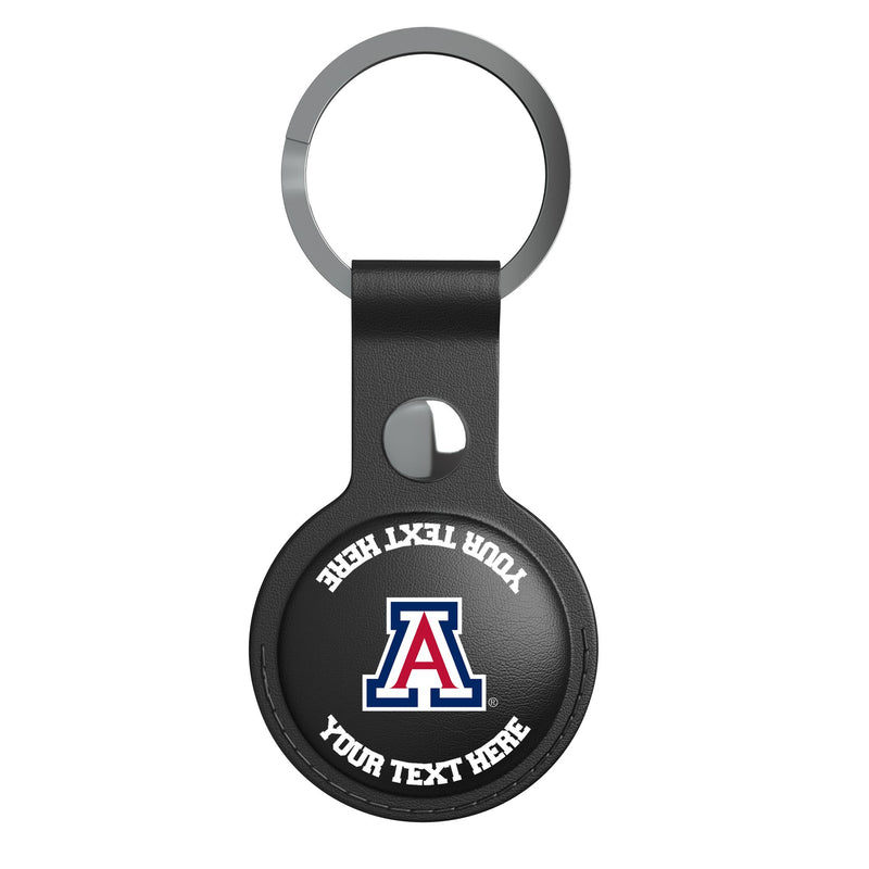 University of Arizona Wildcats Personalized Insignia AirTag Black Airtag Holder Flat.Jpg