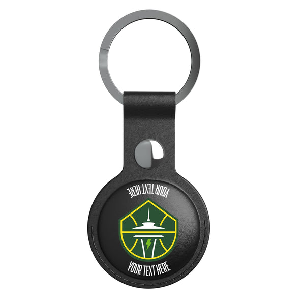 Seattle Storm Personalized Insignia AirTag Black Airtag Holder Flat.Jpg