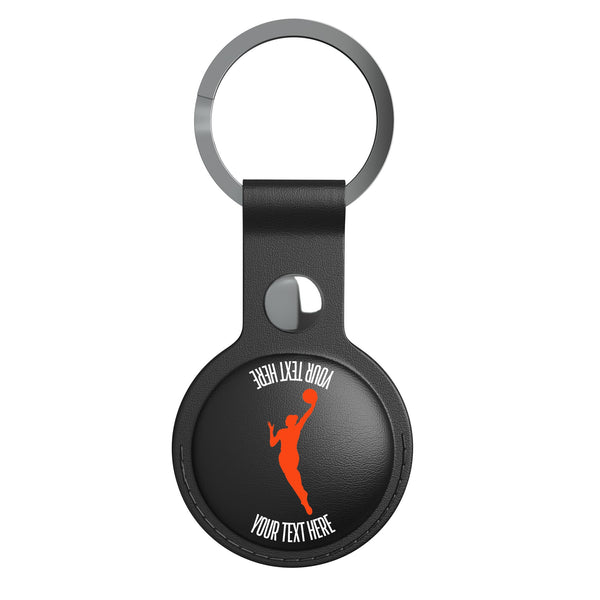 WNBA Personalized Insignia AirTag Black Airtag Holder Flat.Jpg