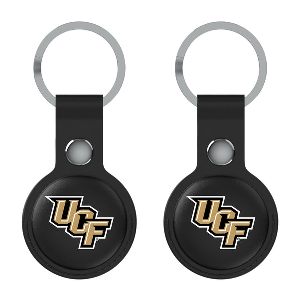 University of Central Florida Golden Knights Insignia AirTag Black Airtag Holder 2-Pack Flat.Jpg