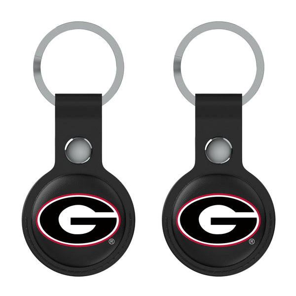 University of Georgia Bulldogs Insignia AirTag Black Airtag Holder 2-Pack Flat.Jpg