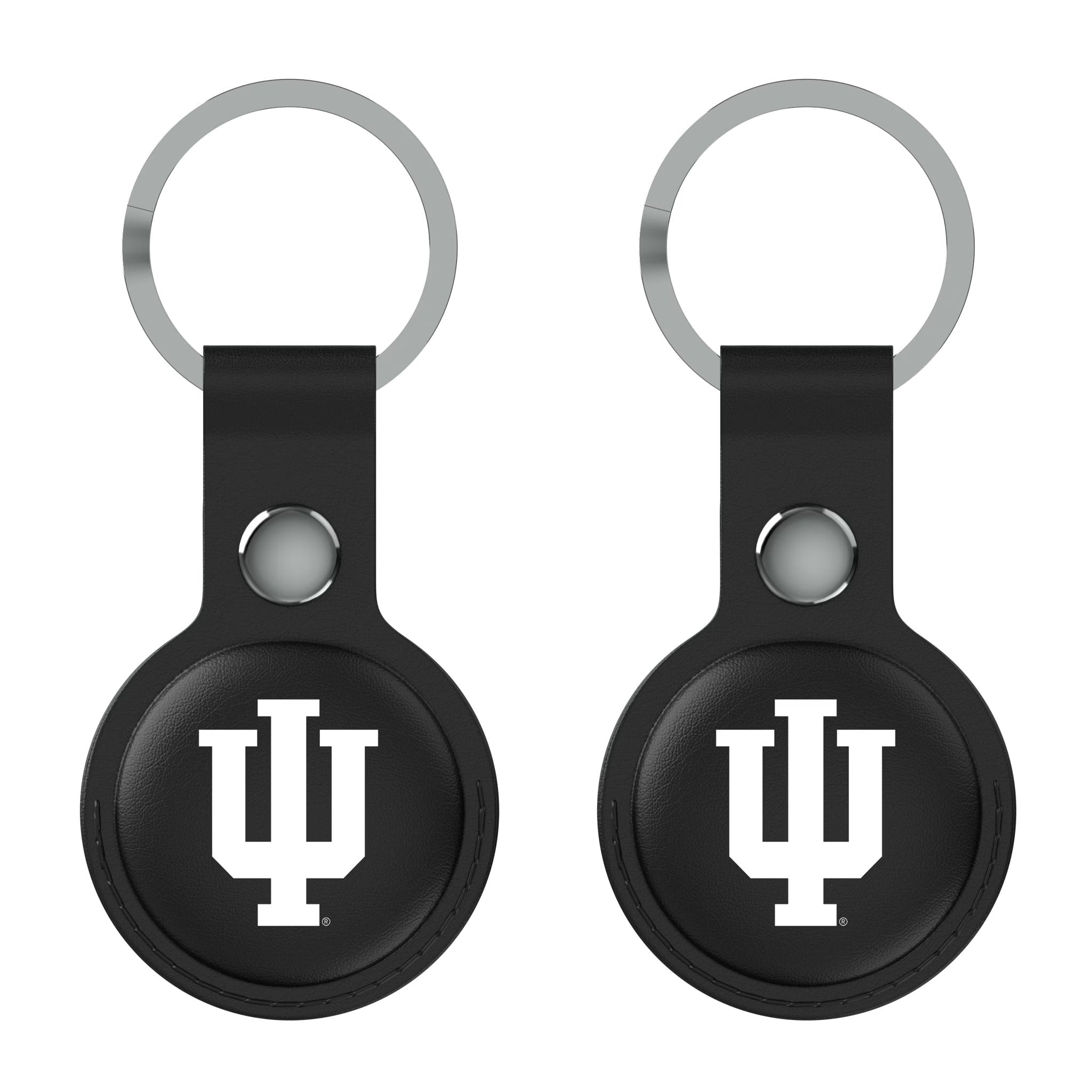 Indiana University Hoosiers Insignia AirTag Black Airtag Holder 2-Pack Flat.Jpg