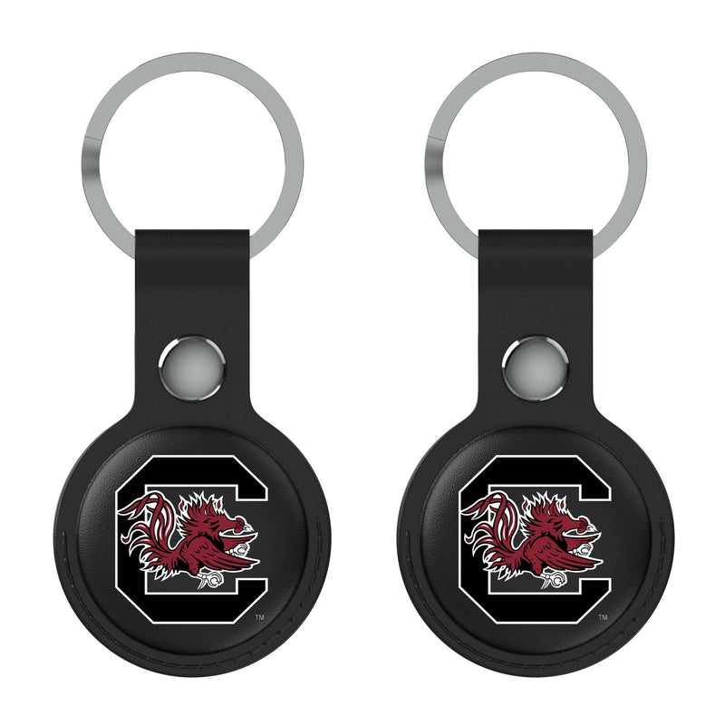 University of South Carolina Gamecocks Insignia AirTag Black Airtag Holder 2-Pack Flat.Jpg