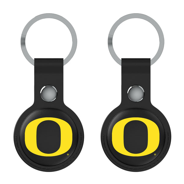 University of Oregon Ducks Insignia AirTag Black Airtag Holder 2-Pack Flat.Jpg