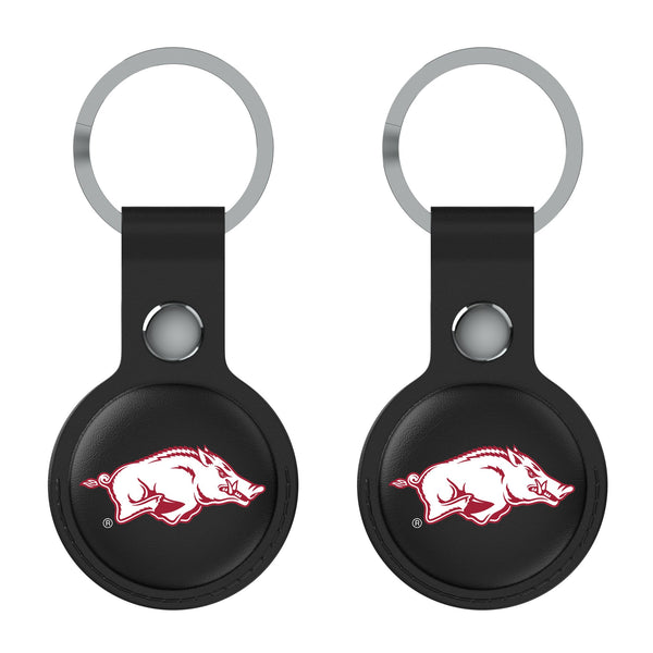 University of Arkansas Fayetteville Razorbacks Insignia AirTag Black Airtag Holder 2-Pack Flat.Jpg