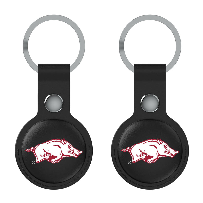 University of Arkansas Fayetteville Razorbacks Insignia AirTag Black Airtag Holder 2-Pack Flat.Jpg