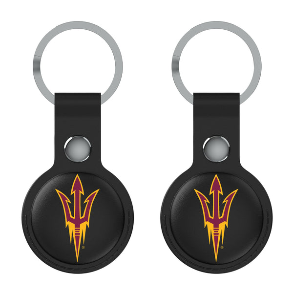 Arizona State University Sun Devils Insignia AirTag Black Airtag Holder 2-Pack Flat.Jpg