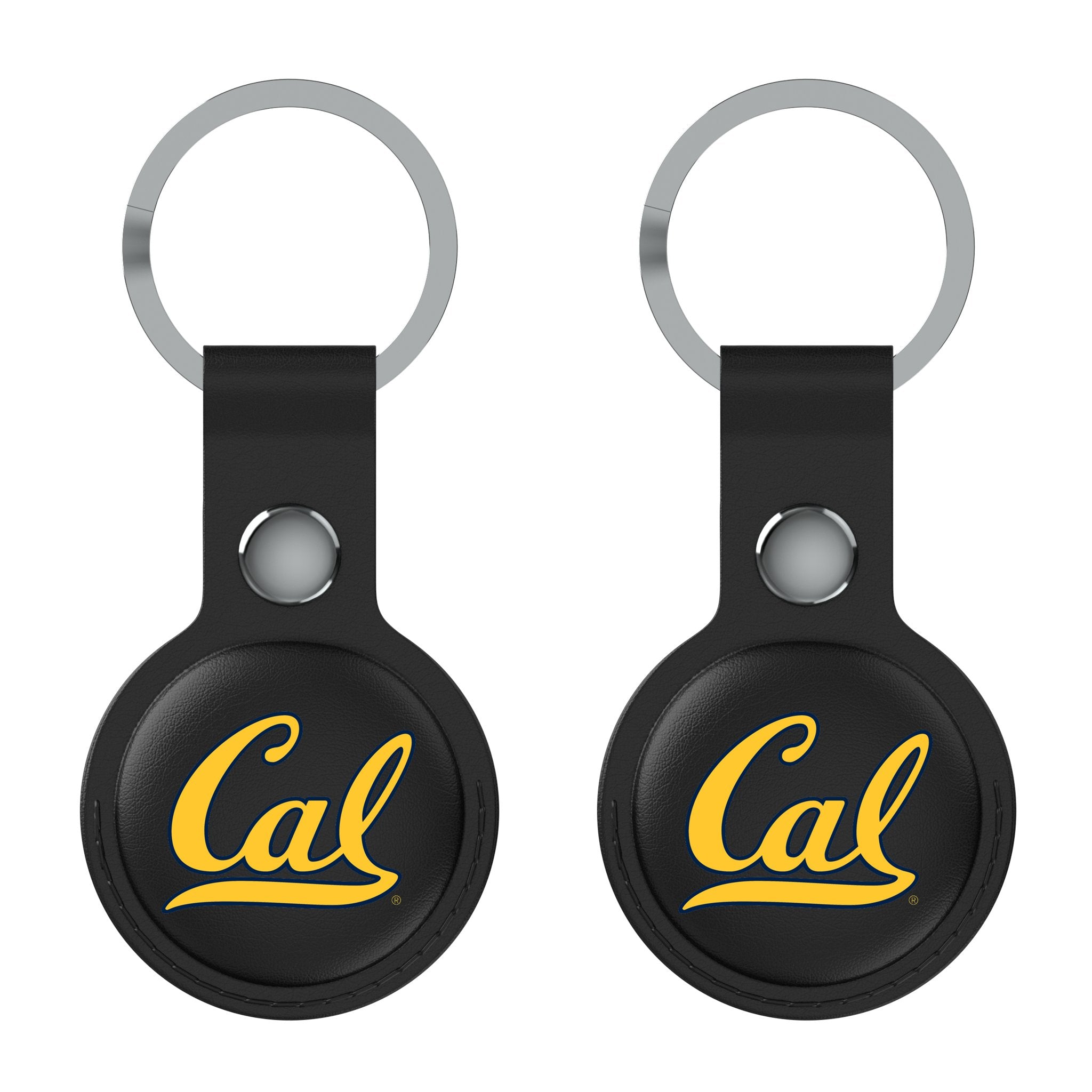 University of California Berkeley Golden Bears Insignia AirTag Black Airtag Holder 2-Pack Flat.Jpg