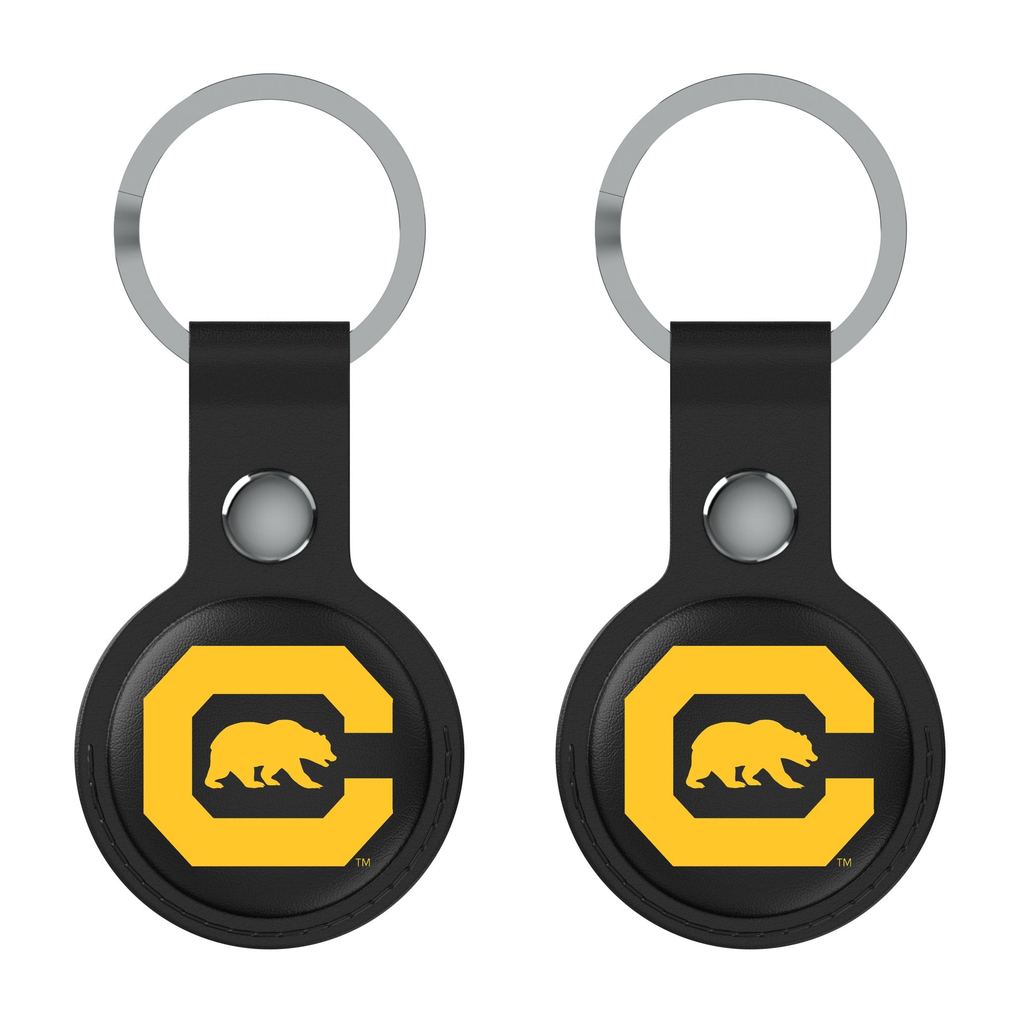 University of California Berkeley Golden Bears Insignia AirTag Black Airtag Holder 2-Pack Flat.Jpg