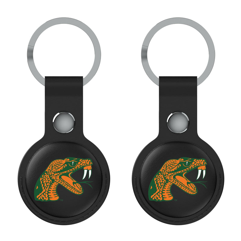 Florida A&M University Rattlers Insignia AirTag Black Airtag Holder 2-Pack Flat.Jpg