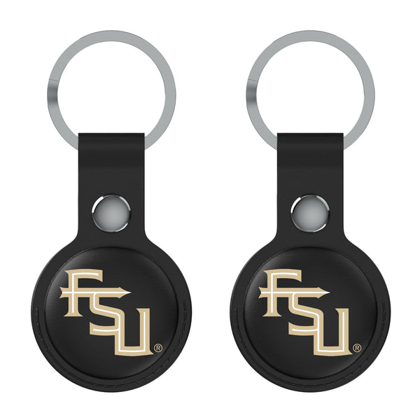 Florida State University Seminoles Athletic Wordmark Insignia AirTag Black Airtag Holder 2-Pack Flat.Jpg