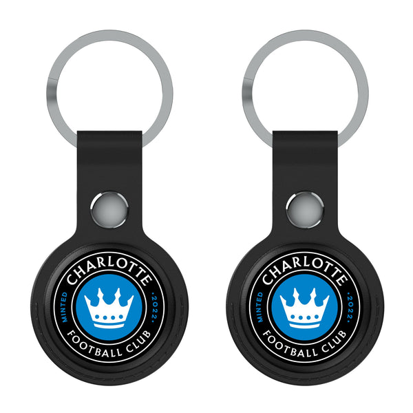 Charlotte FC  Insignia AirTag Black Airtag Holder 2-Pack Flat.Jpg