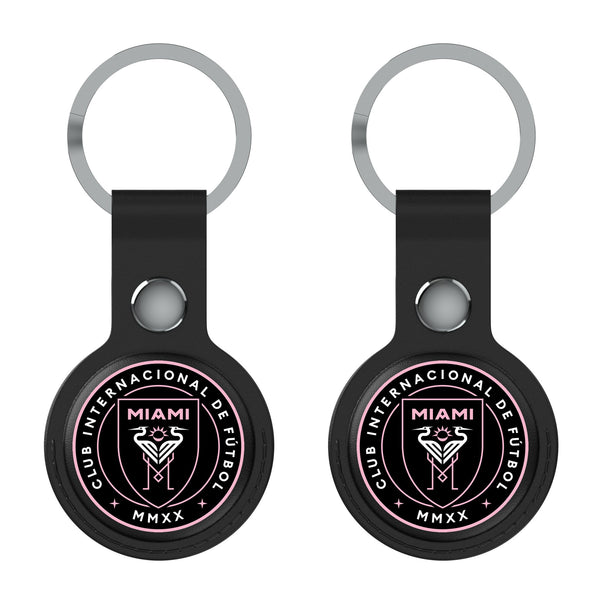 Inter Miami CF  Insignia AirTag Black Airtag Holder 2-Pack Flat.Jpg