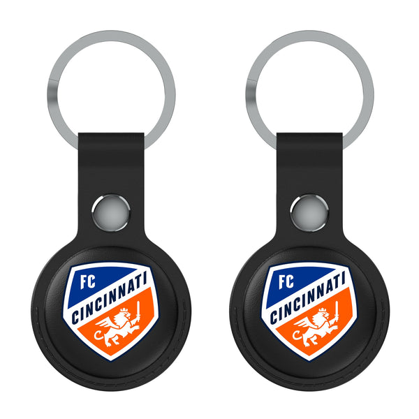 FC Cincinnati  Insignia AirTag Black Airtag Holder 2-Pack Flat.Jpg