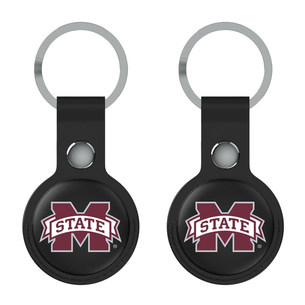 Mississippi State Bulldogs Insignia AirTag Black Airtag Holder 2-Pack Flat.Jpg