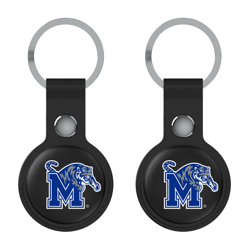 University of Memphis Tigers Insignia AirTag Black Airtag Holder 2-Pack Flat.Jpg