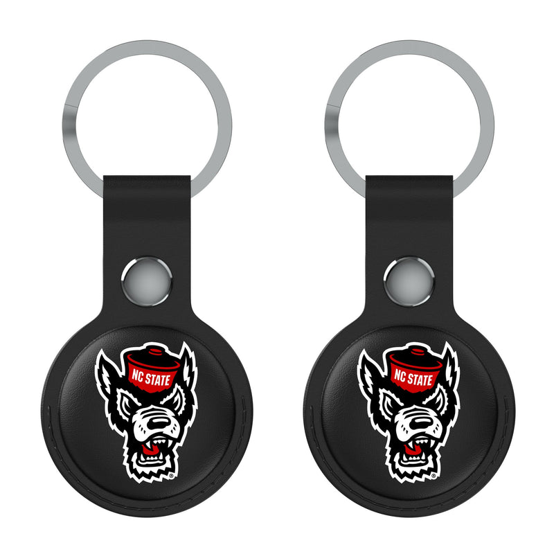 North Carolina State University Wolfpack Insignia AirTag Black Airtag Holder 2-Pack Flat.Jpg