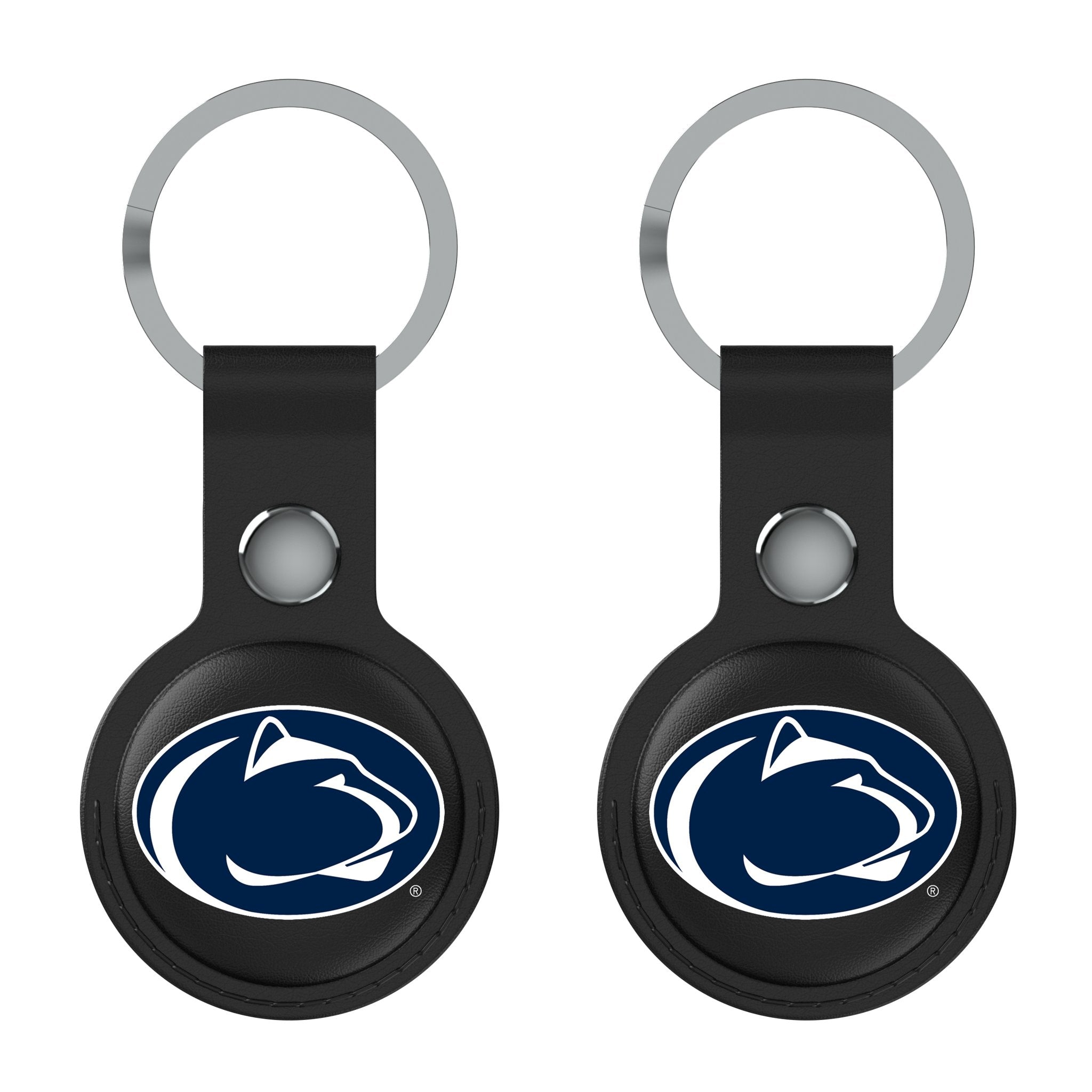 Pennsylvania State University Nittany Lions Insignia AirTag Black Airtag Holder 2-Pack Flat.Jpg