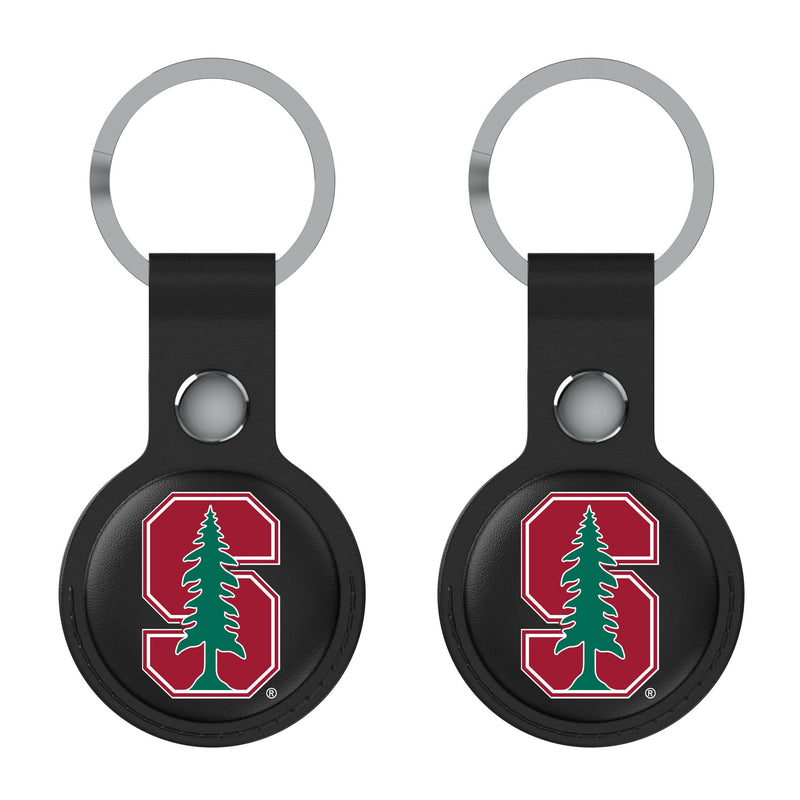 Stanford University Cardinal Insignia AirTag Black Airtag Holder 2-Pack Flat.Jpg