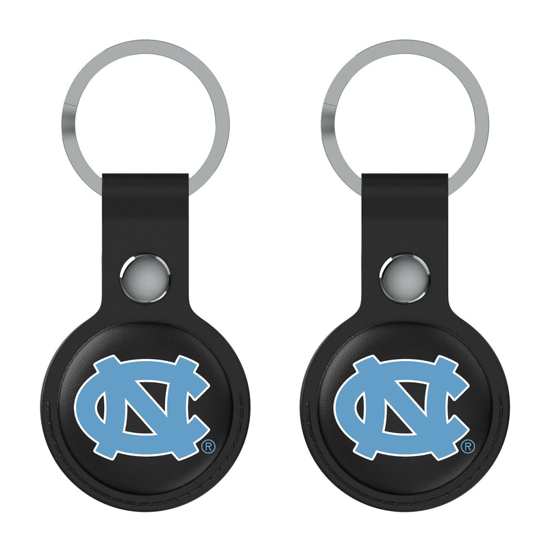 North Carolina Tar Heels Insignia AirTag Black Airtag Holder 2-Pack Flat.Jpg