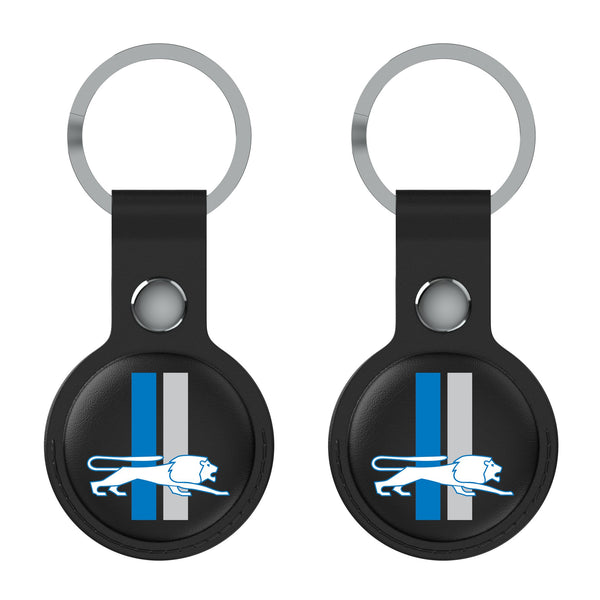 Detroit Lions Retro Insignia AirTag Black Airtag Holder 2-Pack Flat.Jpg