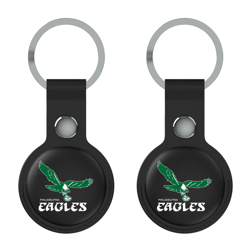 Philadelphia Eagles 1973-1995 Historic Collection Insignia AirTag Black Airtag Holder 2-Pack Flat.Jpg